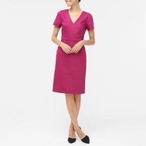 J Crew Cap-sleeve V-neck work dress Size 20, Pink